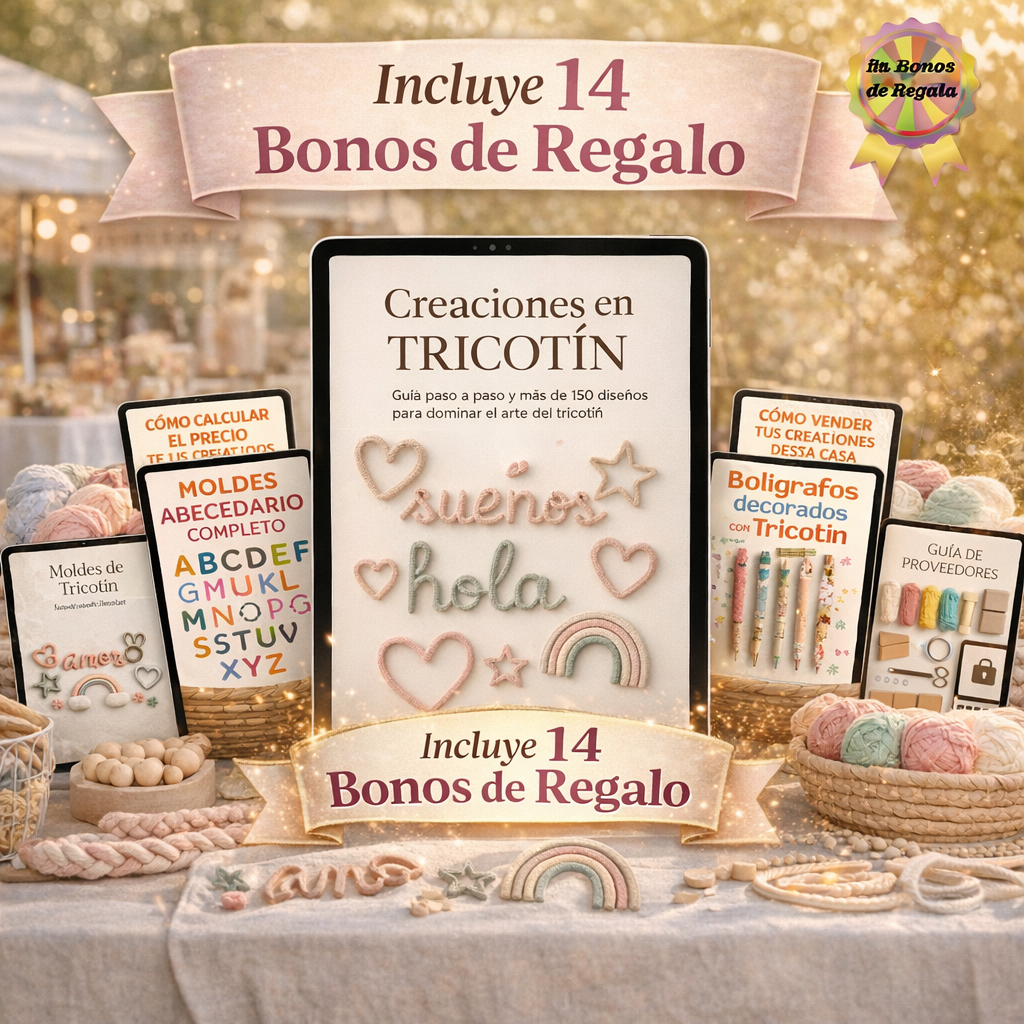MEGA PACK "Creaciones en Tricotín" + 14 Bonos de Regalo🎁